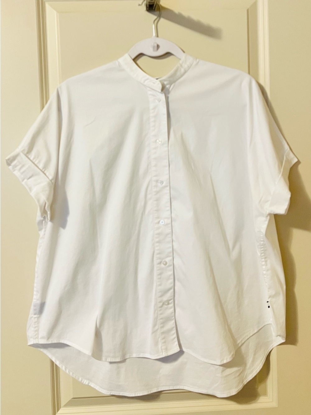 Kit and Ace White Poplin Cotton Button Front Shirt Generous Fit Size Medium